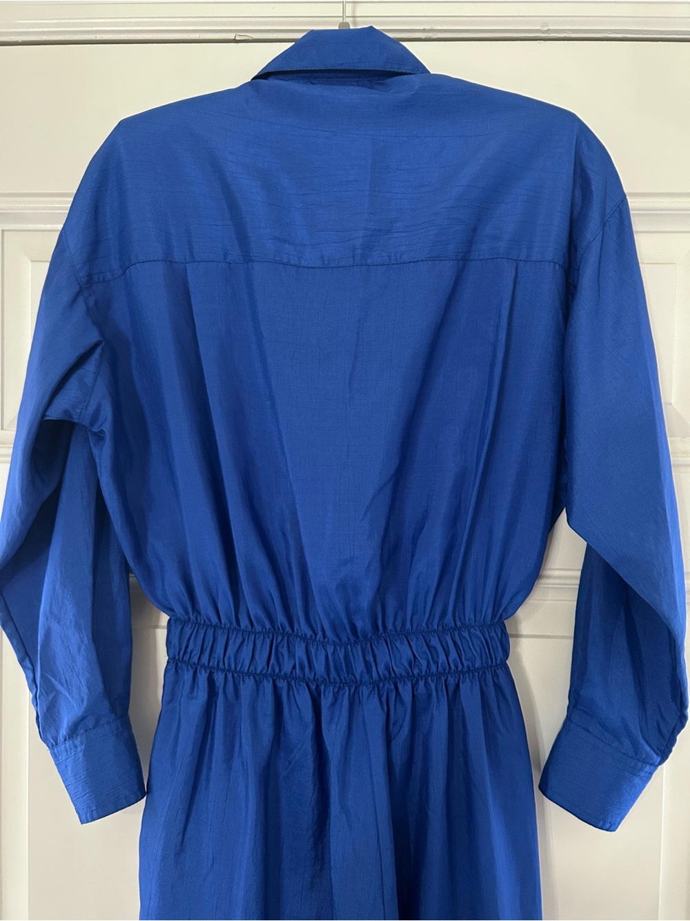 Vintage 80s Joan Walters Royal Blue One Piece Parachute Windbreaker Jumpsuit 4P - Picture 9 of 10